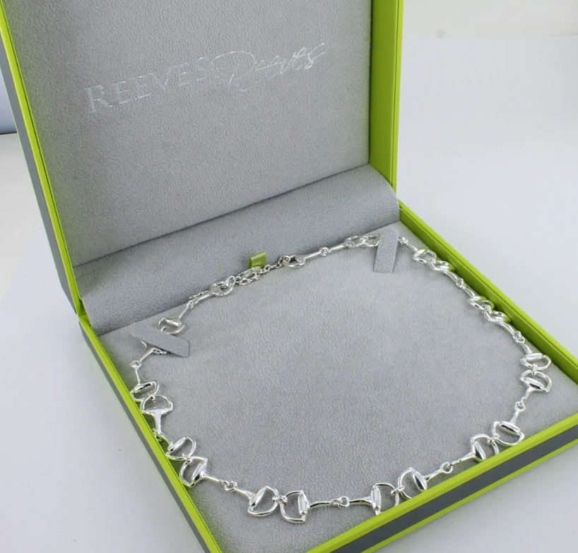 Reeves and Reeves Classic large sterling silver snaffle necklace