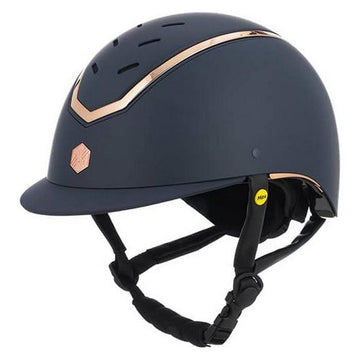 Charles Owen EQx Kylo Riding Helmet with MIPS - Navy Matte/Rose Gold - Equisafety