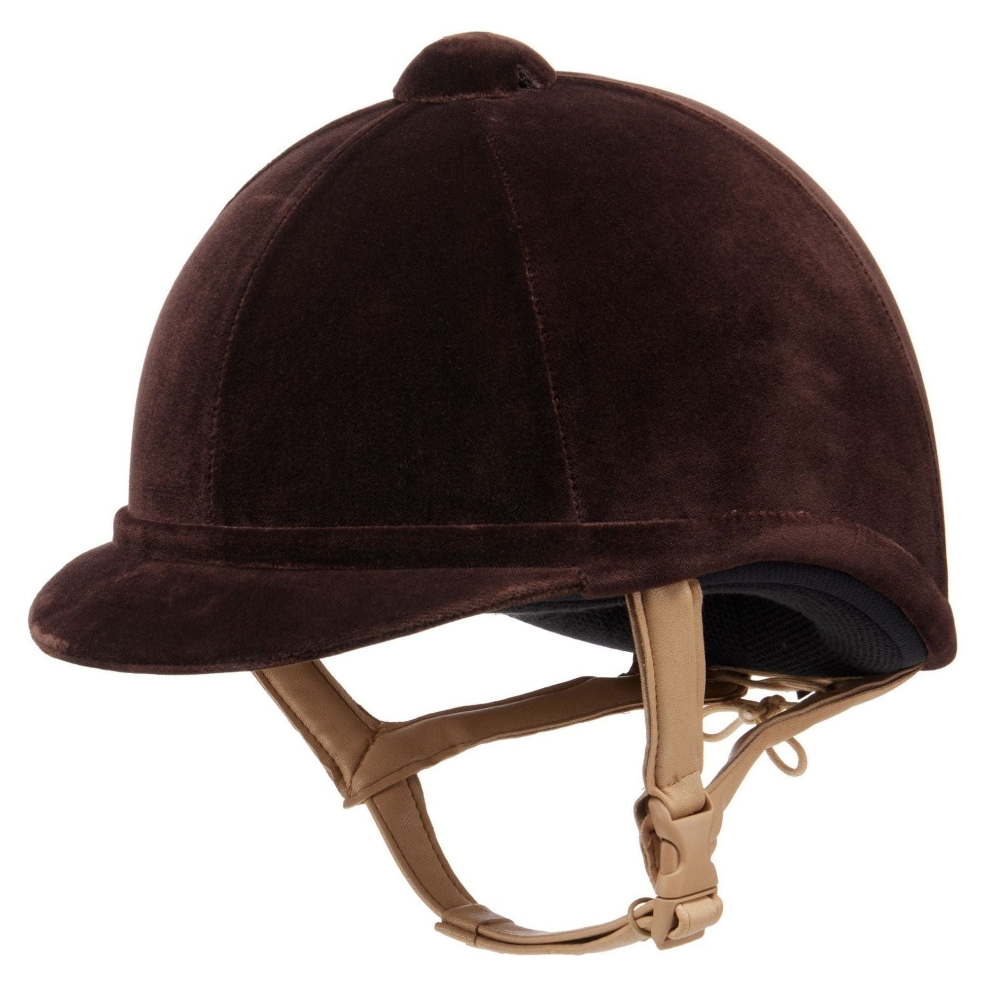Charles Owen Hampton Velvet Riding Hat - Brown - Equisafety