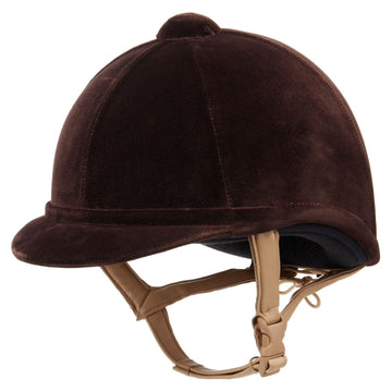 Charles Owen Hampton Velvet Riding Hat - Brown - Equisafety