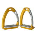 Equisafety Caballus Safety Stirrups - Double Arm Action & 5 degree inclination - Gold - Equisafety
