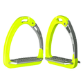 Equisafety Caballus Safety Stirrups - Double Arm Action & 5 degree inclination - Hi Vis Yellow - Equisafety