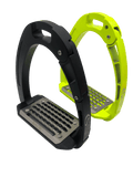 Equisafety Caballus Safety Stirrups - Double Arm Action & 5 degree inclination - Hi Vis Yellow - Equisafety