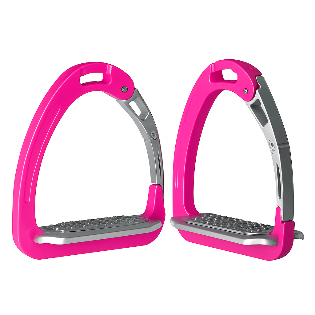 Equisafety Caballus Safety Stirrups - Double Arm Action & 5 degree inclination - Rose Gold - Equisafety