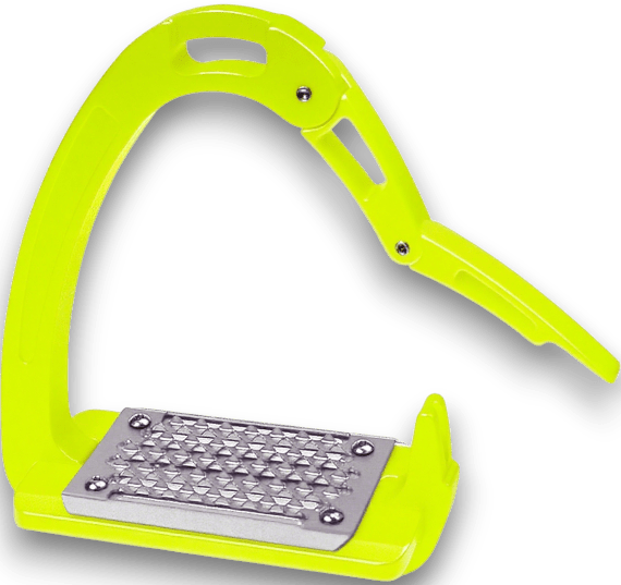 Equisafety Caballus Safety Stirrups with Double Arm Action - Black - Equisafety