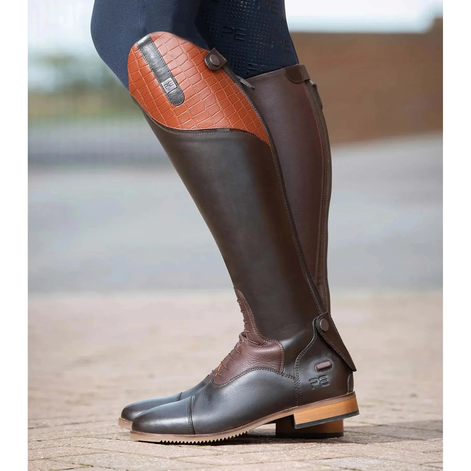 Passaggio Ladies Leather Field Tall Riding Boot BROWN