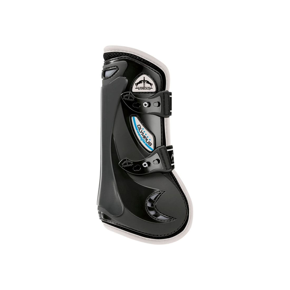 Veredus Olympus Vento Tendon Boot - Horse Front Leg - Black with Ivory Edging - Equisafety