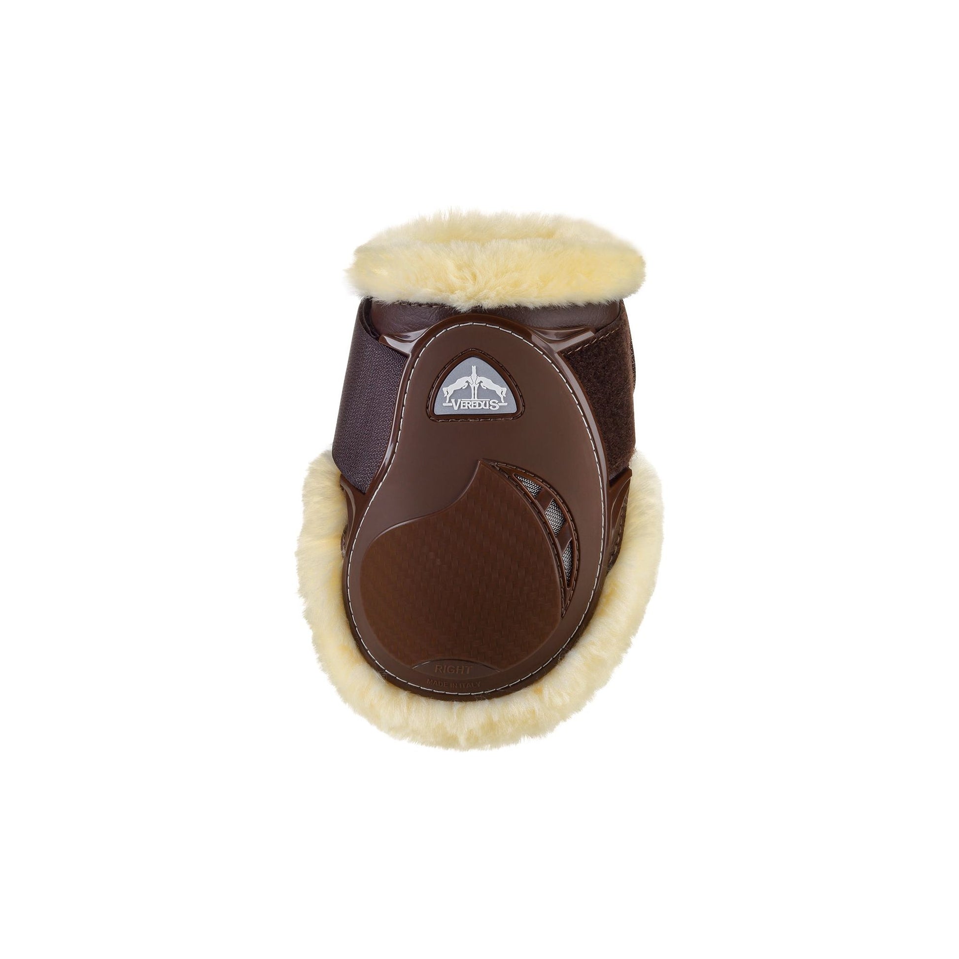 Veredus Young Jump Vento Fetlock Boots - Horse Rear Leg - Techno Sheepskin - Brown - Equisafety