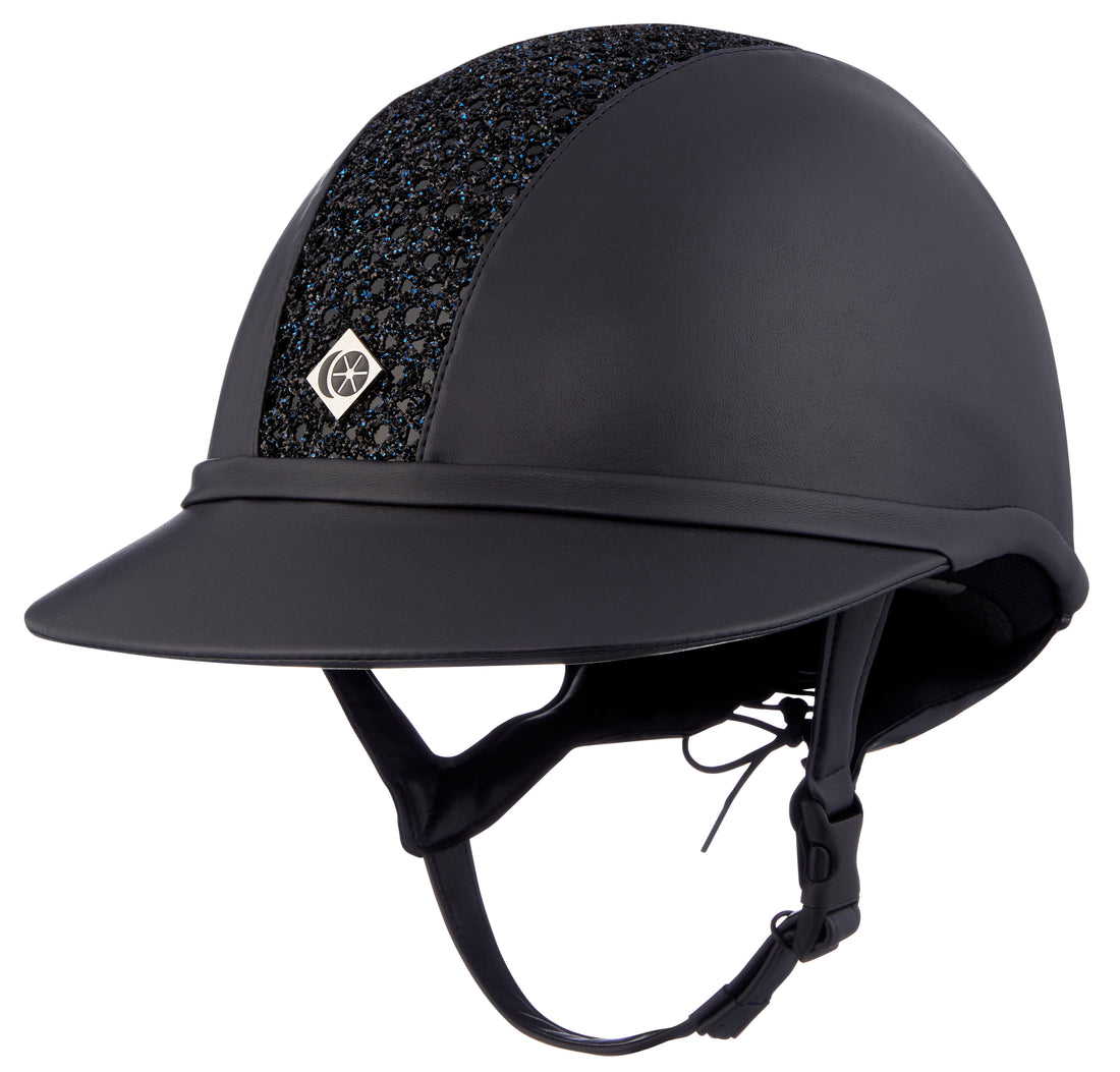 Charles Owen Leather Look Sparkly SP8 Plus - Riding Hat - Navy