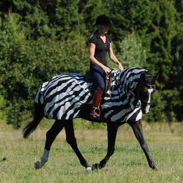 Bucas Buzz Off Riding Rug - Horse - Zebra Print