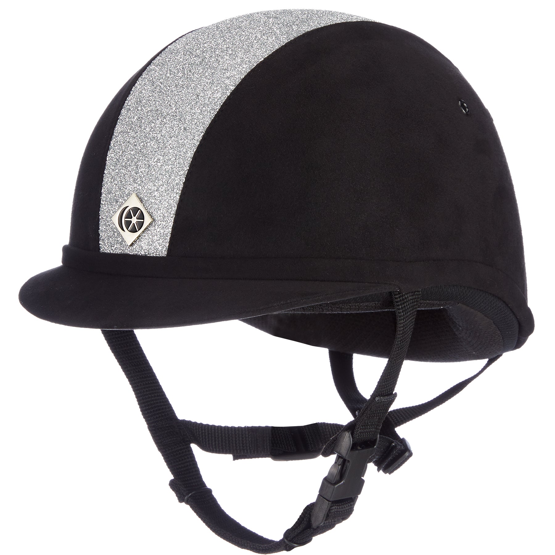 Charles Owen YR8 Riding Hat Sparkly Centre Black Silver