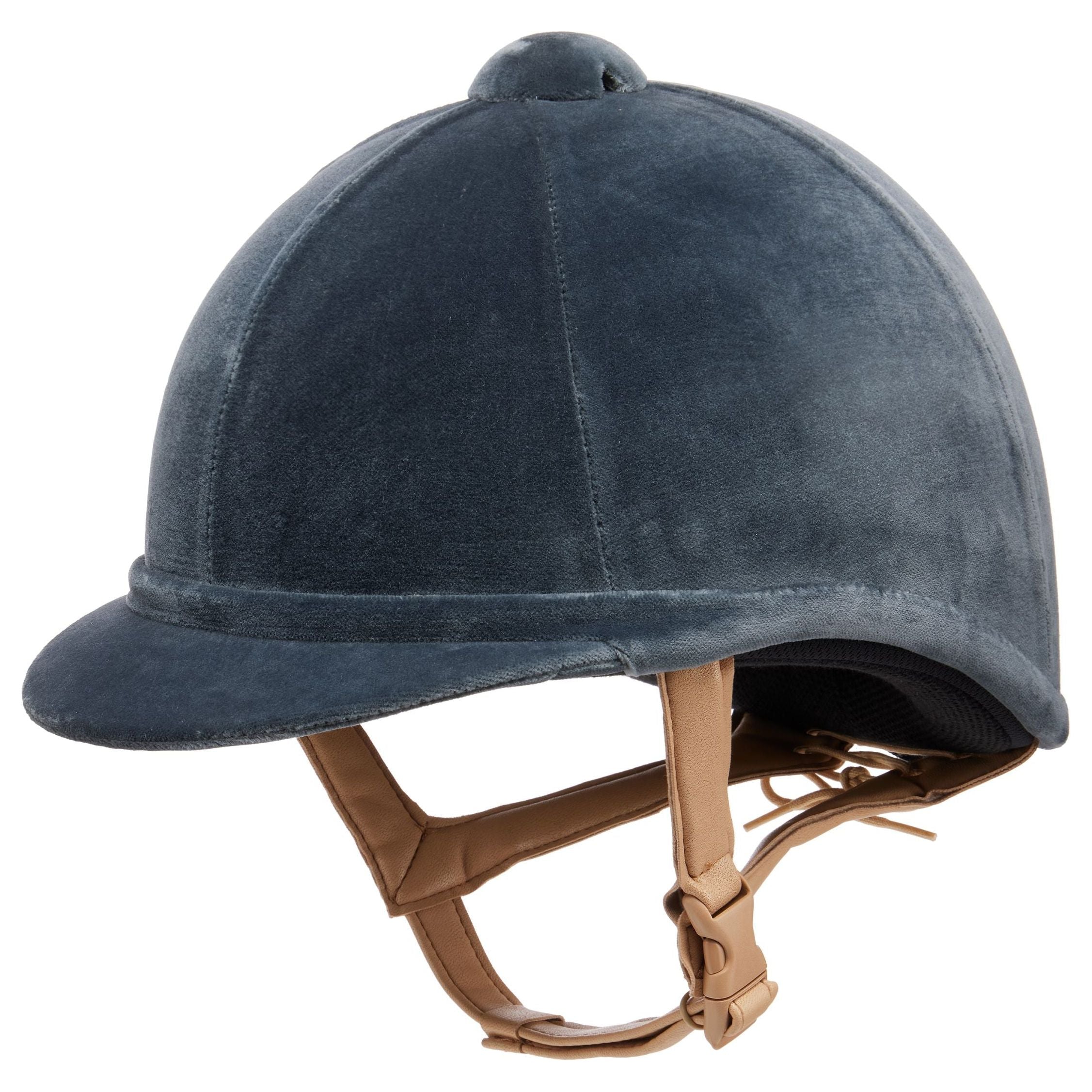 Charles Owen Hampton Velvet Riding Hat Elephant Grey