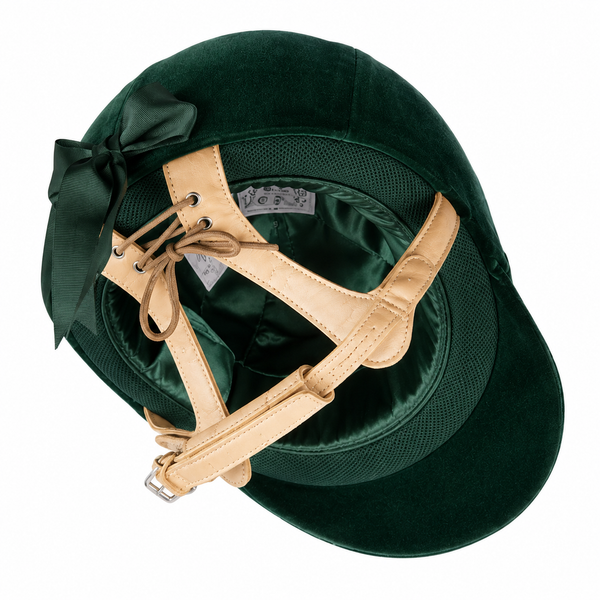 Champion CPX Showmaster Velvet Peaked Helmet - Green