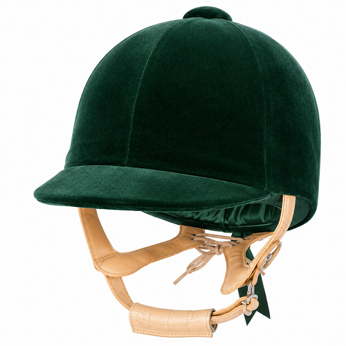 Champion CPX Showmaster Velvet Peaked Helmet - Green