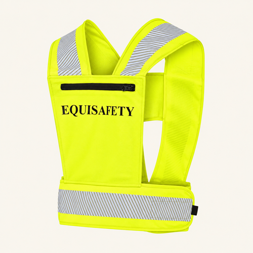Adjustable Reflective Harness with pocket - Hi Vis Yellow