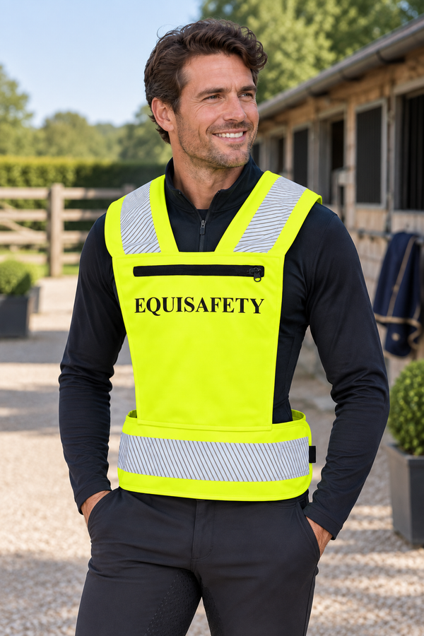 Adjustable Reflective Harness with pocket - Hi Vis Yellow