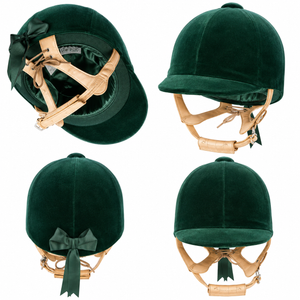 Champion CPX Showmaster Velvet Peaked Helmet - Green