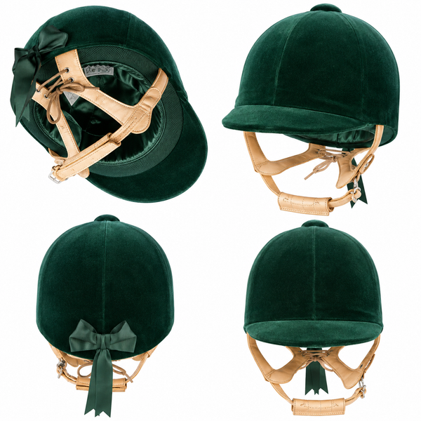 Champion CPX Showmaster Velvet Peaked Helmet - Green