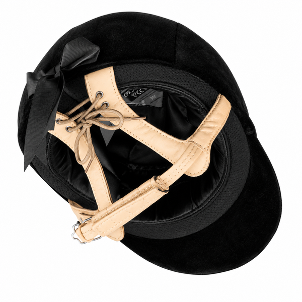 Champion CPX Showmaster Velvet Peaked Helmet - Black