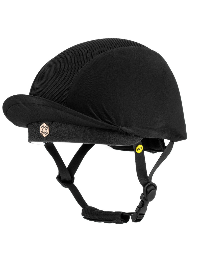 Charles Owen Phoenix Jockey Skull Riding Hat with MIPS - Rose Gold Badge