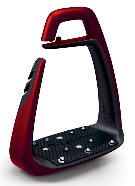 FreeJump Safety Stirrups Soft Up Classic - Pearl Red / Black