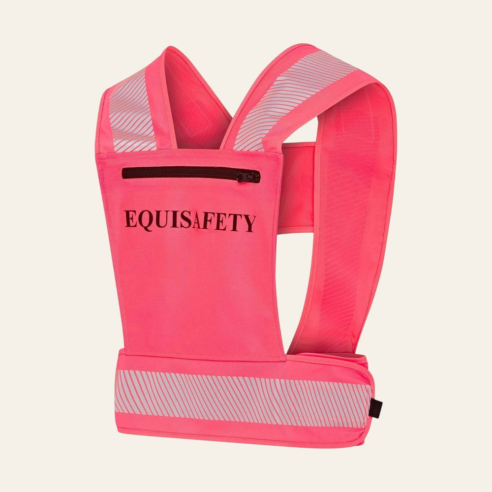 equisafety adjustable reflective harness with pocket red