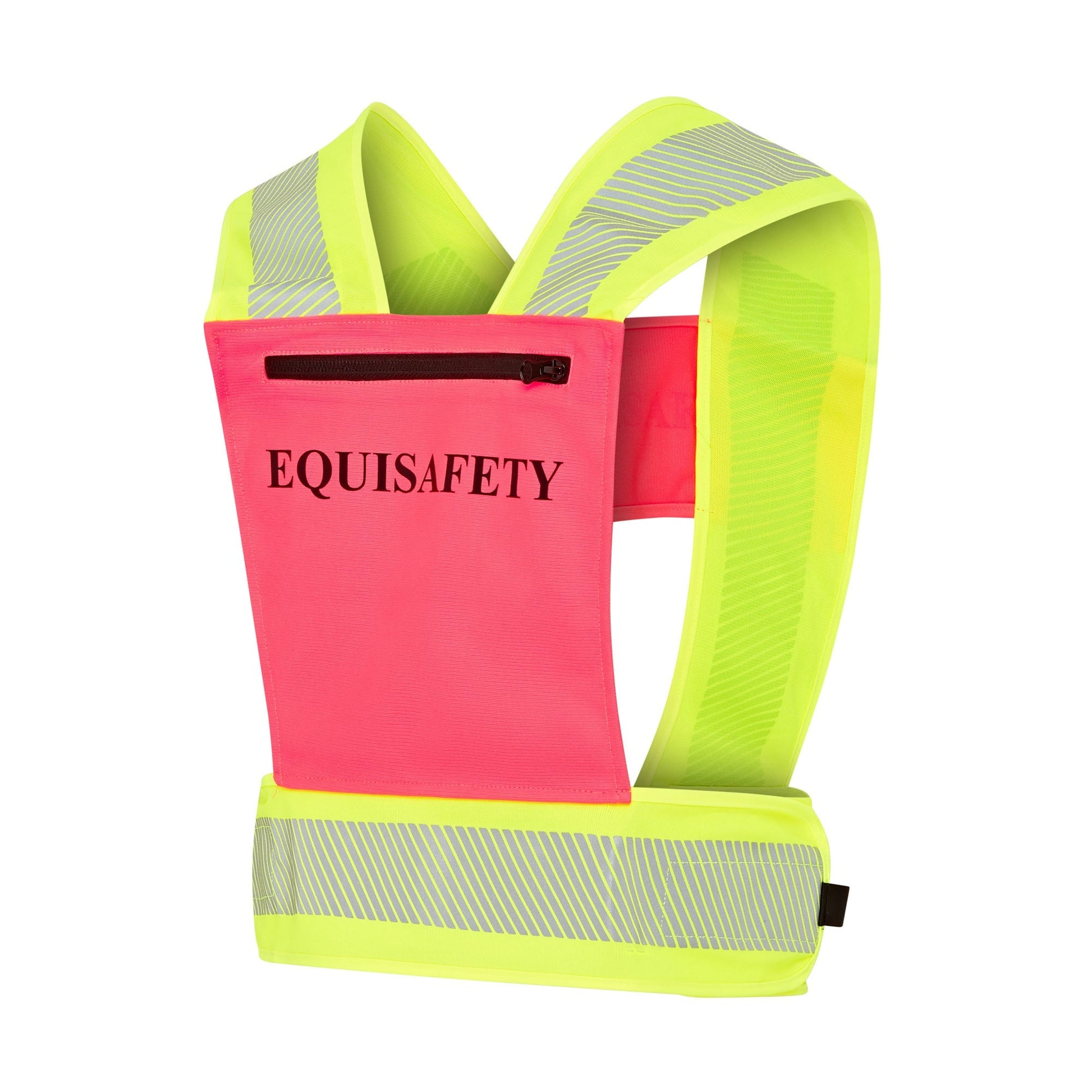 Adjustable Reflective Harness with pocket - PINK - Equisafety