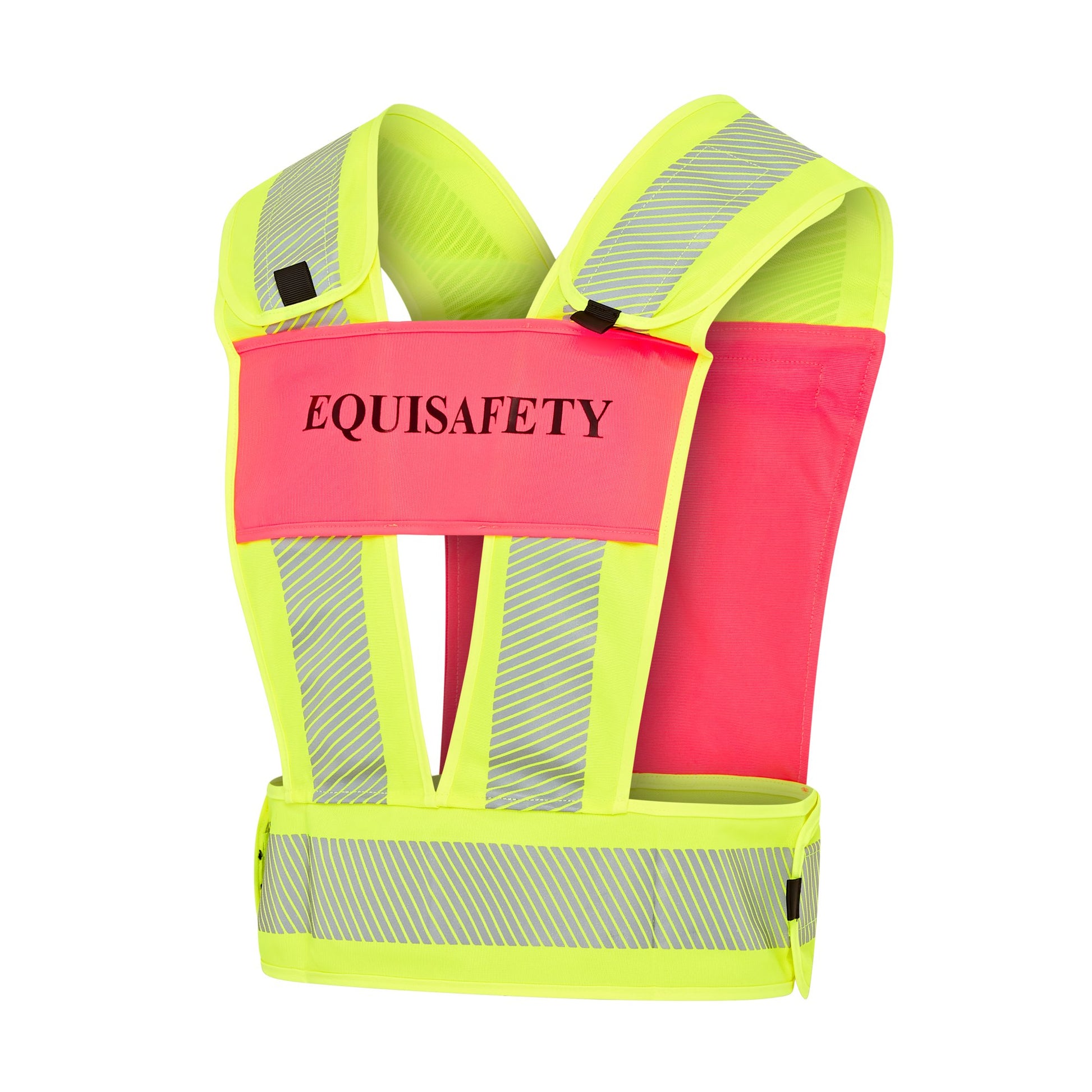 Adjustable Reflective Harness with pocket - PINK - Equisafety