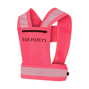Adjustable Reflective Harness with pocket - PINK/YELLOW - Equisafety