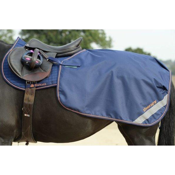 Bucas Therapy Quarter Sheet - Horse - Navy/Orange - Equisafety