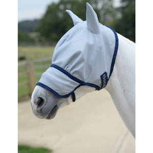 Buzz-Off De Luxe Fly Mask- With Ears Blue - Equisafety