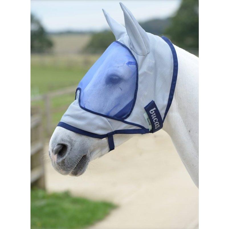 Buzz - Off De Luxe Fly Mask - With Ears Blue - Equisafety