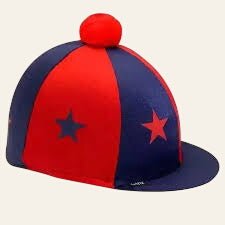 Equisafety capz lycra cap cover with colours and stars