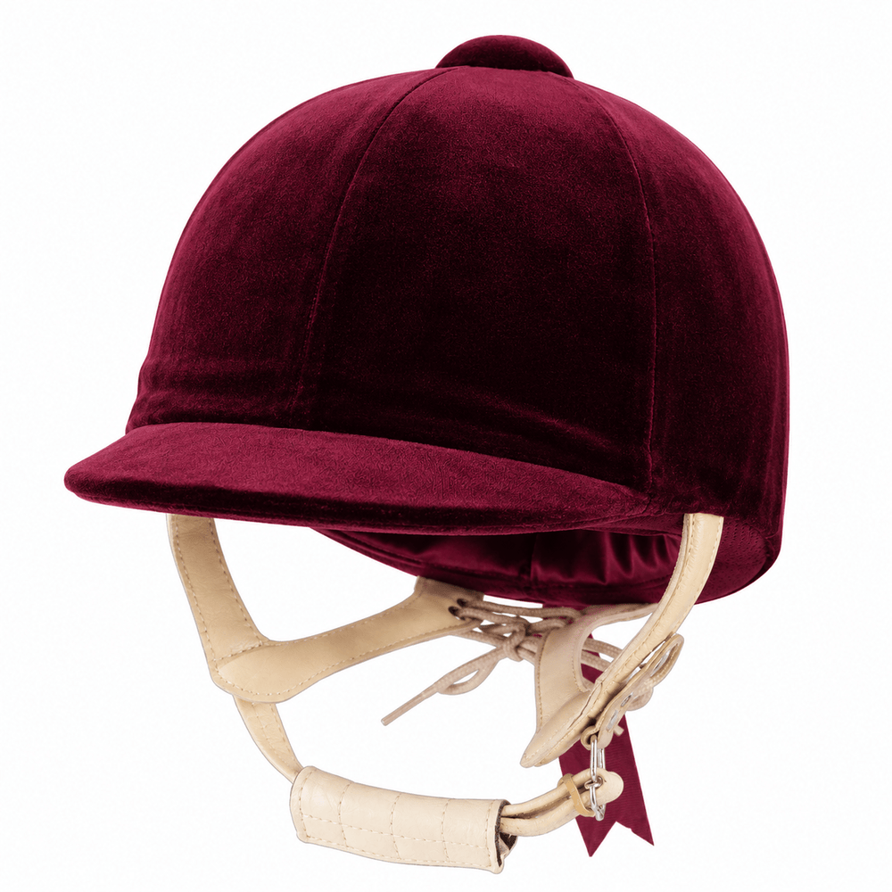 Champion CPX Showmaster Velvet Peaked Helmet - Burgundy - Equisafety