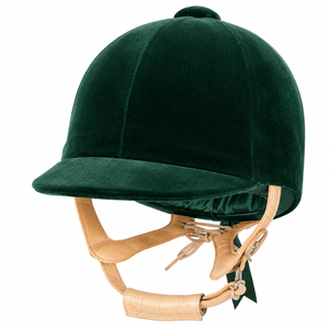 Champion CPX Showmaster Velvet Peaked Helmet - Green - Equisafety