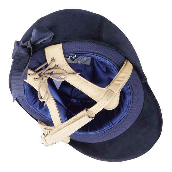 Champion CPX Showmaster Velvet Peaked Helmet - Navy - Equisafety