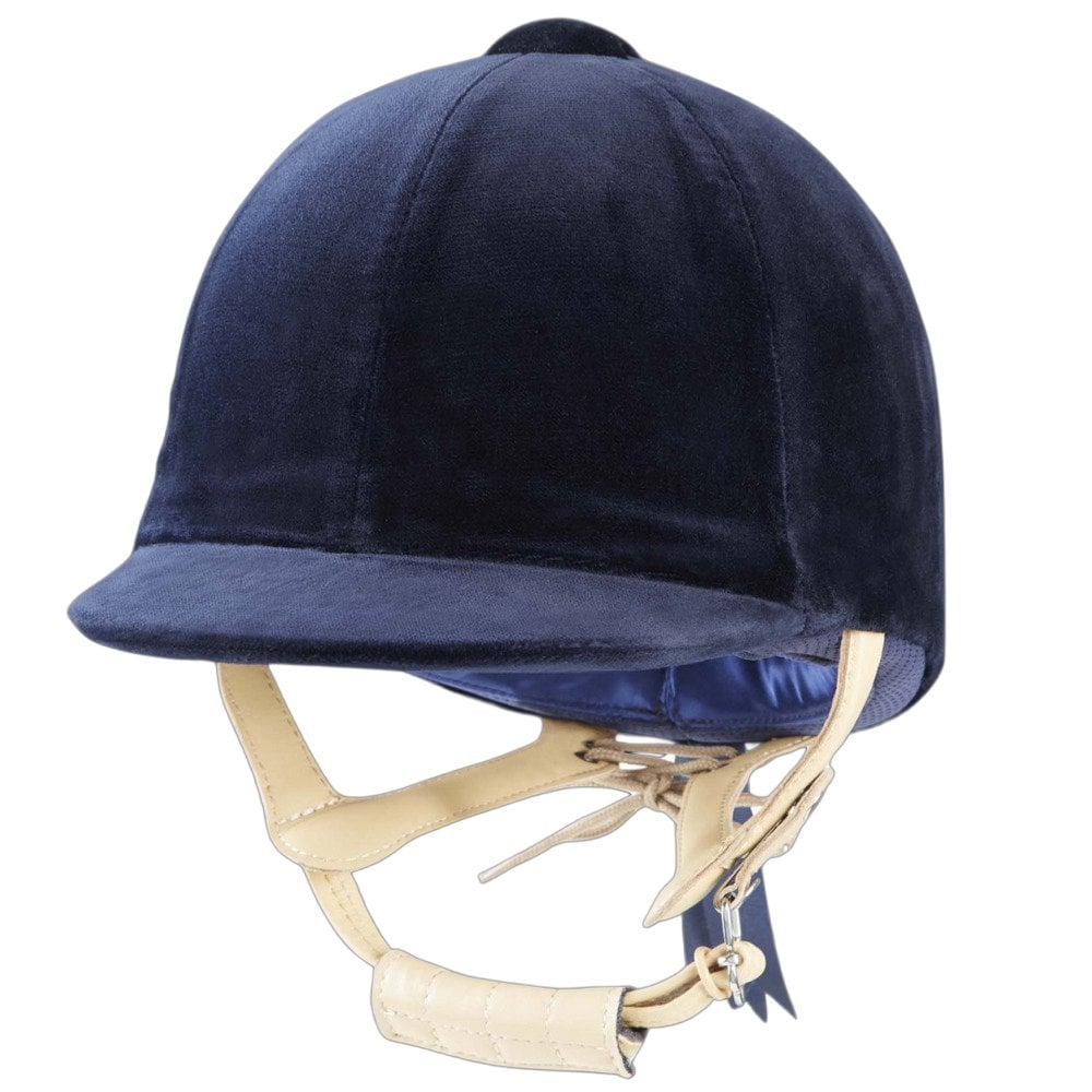 Champion CPX Showmaster Velvet Peaked Helmet - Navy - Equisafety