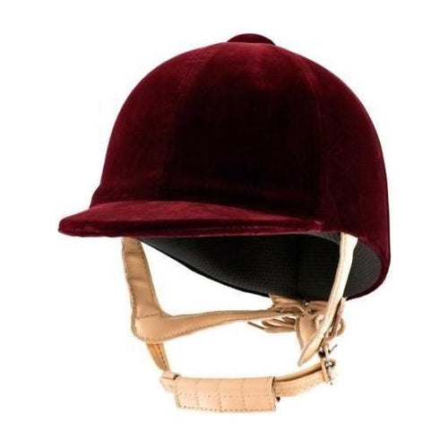 Champion CPX Supreme Velvet Riding Hat - Burgundy - Equisafety