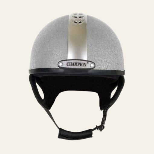 Champion Ventair Deluxe Jockey Helmet Silver/Silver - Equisafety