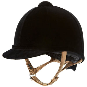 Equisafety charles owen ayr8 plus leather look riding hats navy