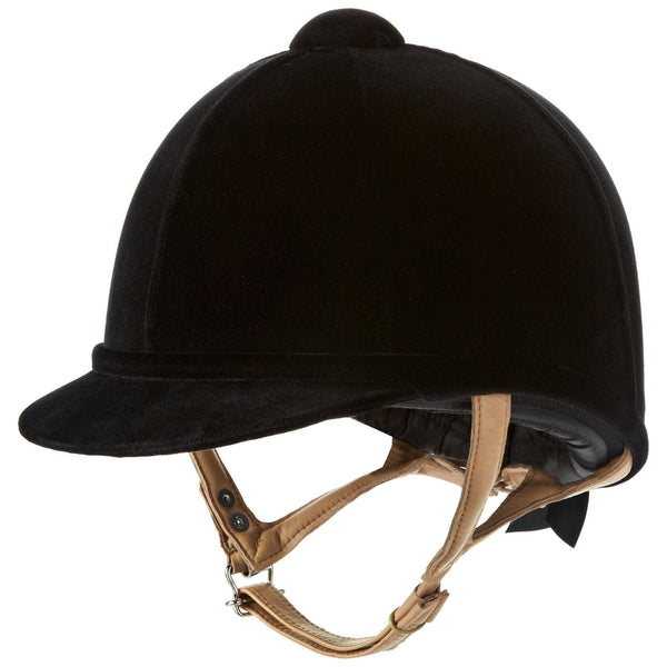 Equisafety charles owen ayr8 plus leather look riding hats navy
