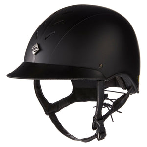 Equisafety charles owen ayr8 plus leather look riding hats navy