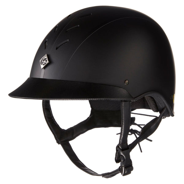 Equisafety charles owen ayr8 plus leather look riding hats navy