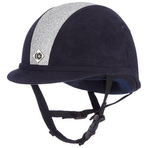Equisafety charles owen ayr8 plus leather look riding hats navy
