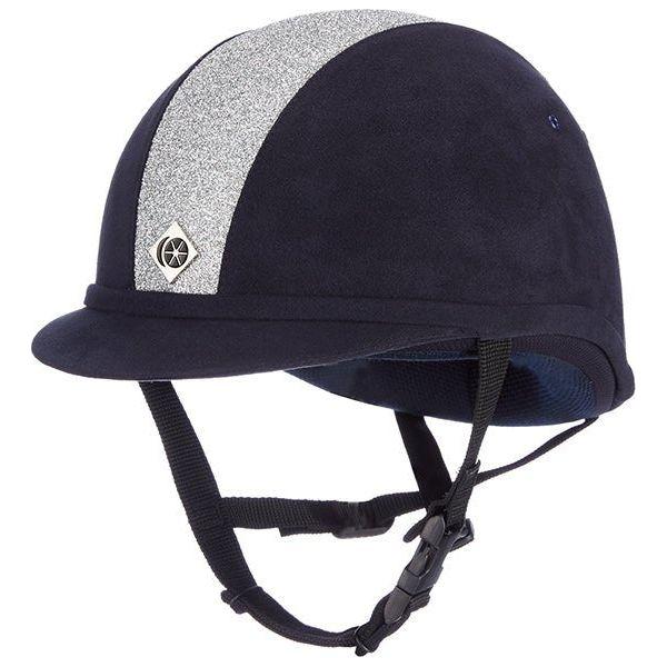 Equisafety charles owen ayr8 plus leather look riding hats navy