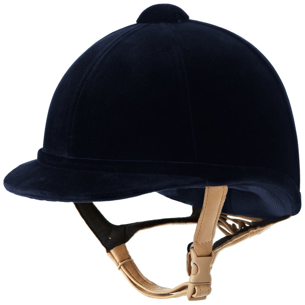 Charles Owen AYR8 plus leather look riding hats navy