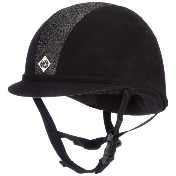 Equisafety charles owen ayr8 plus leather look riding hats navy