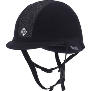 Charles Owen AYR8 plus leather look riding hats navy