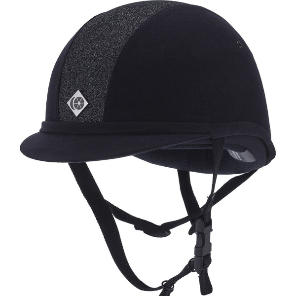 Charles Owen AYR8 plus leather look riding hats navy