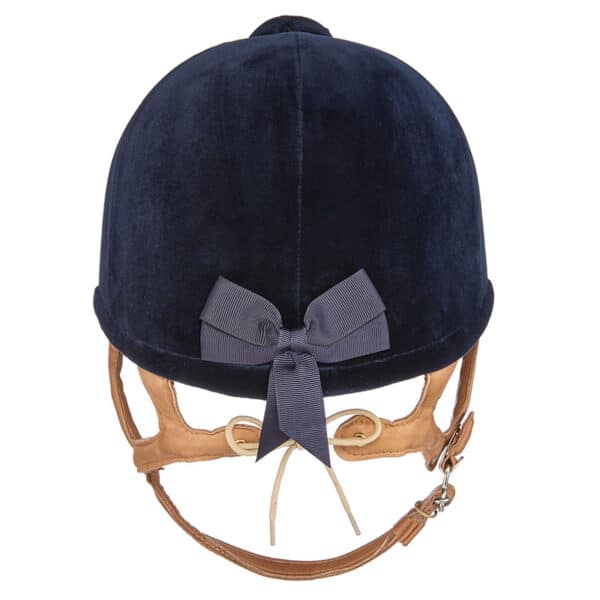 Equisafety charles owen ayr8 plus leather look riding hats navy